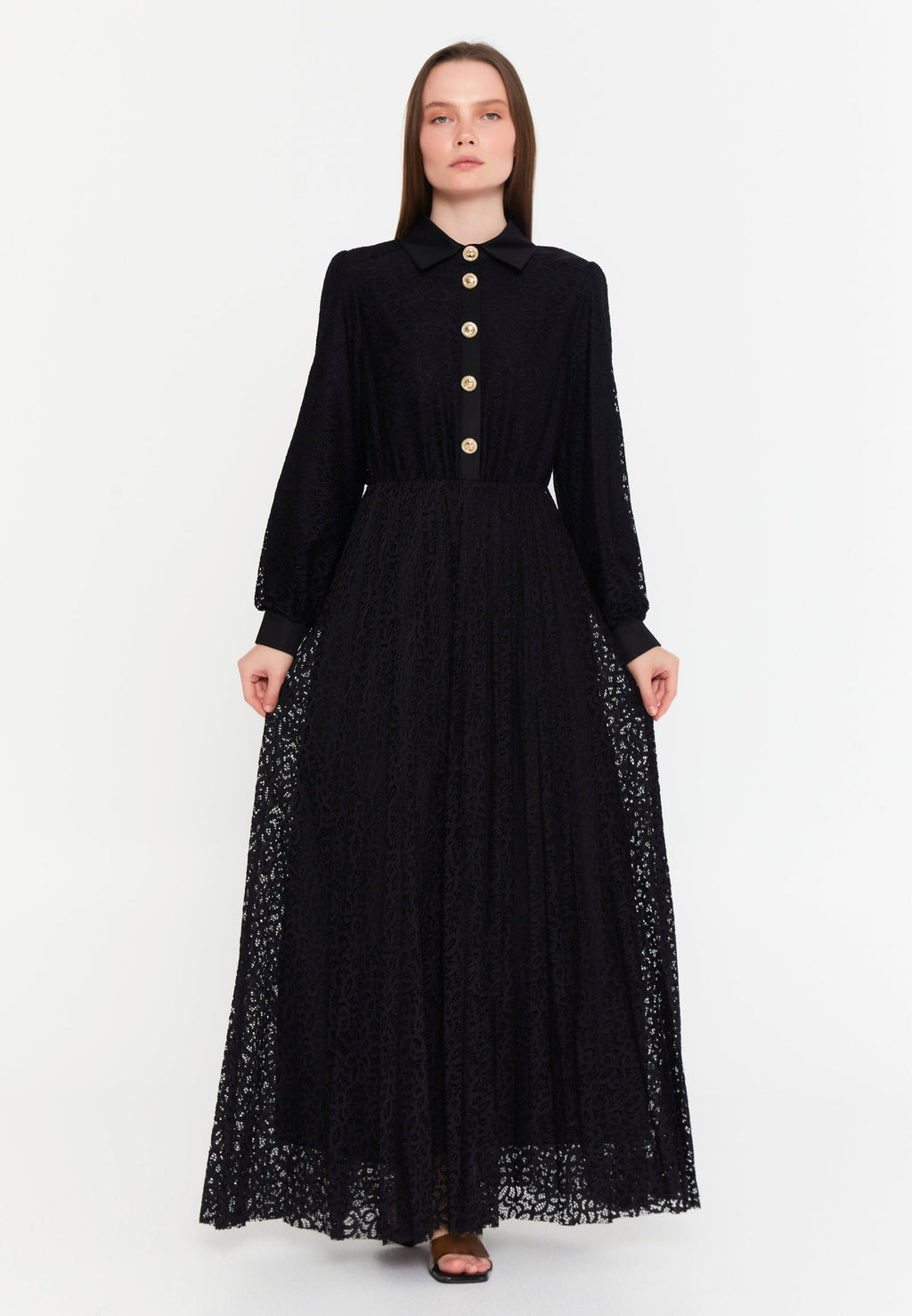 Women's long black dress