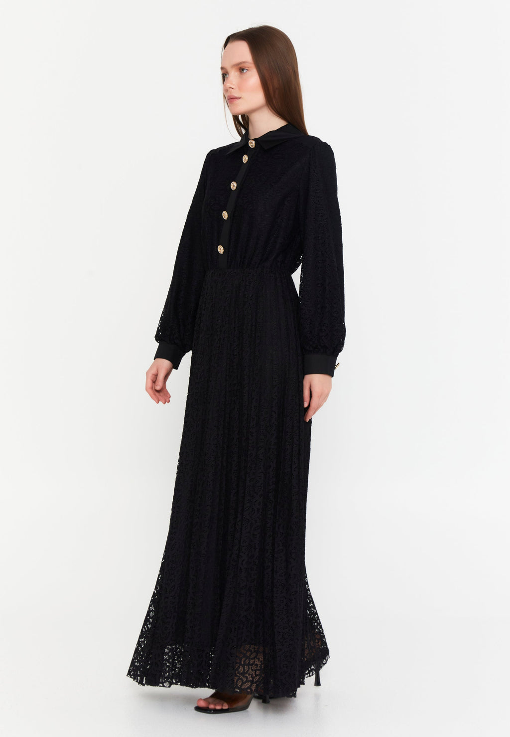 Women's long black dress