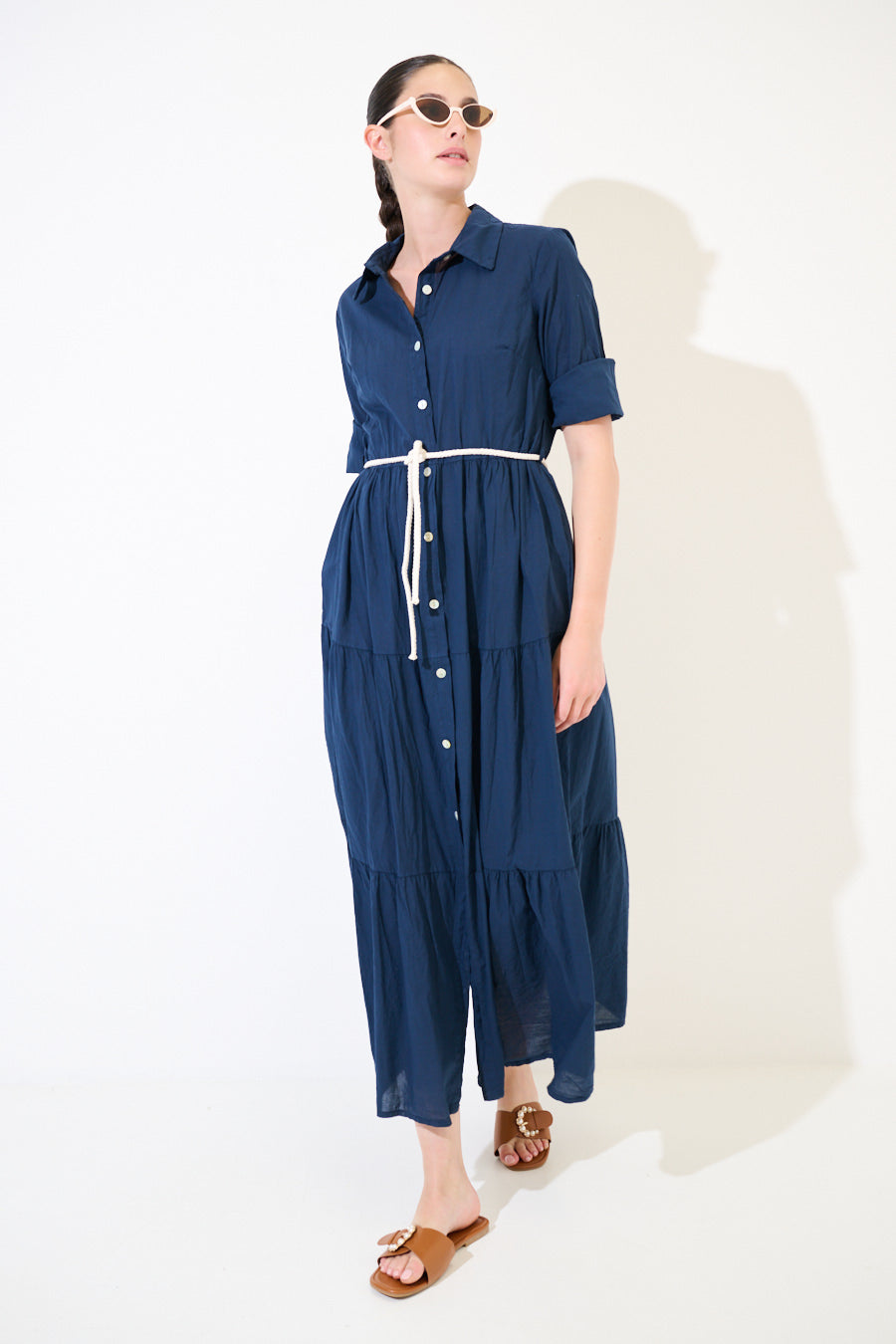 Robe longue manches courtes
