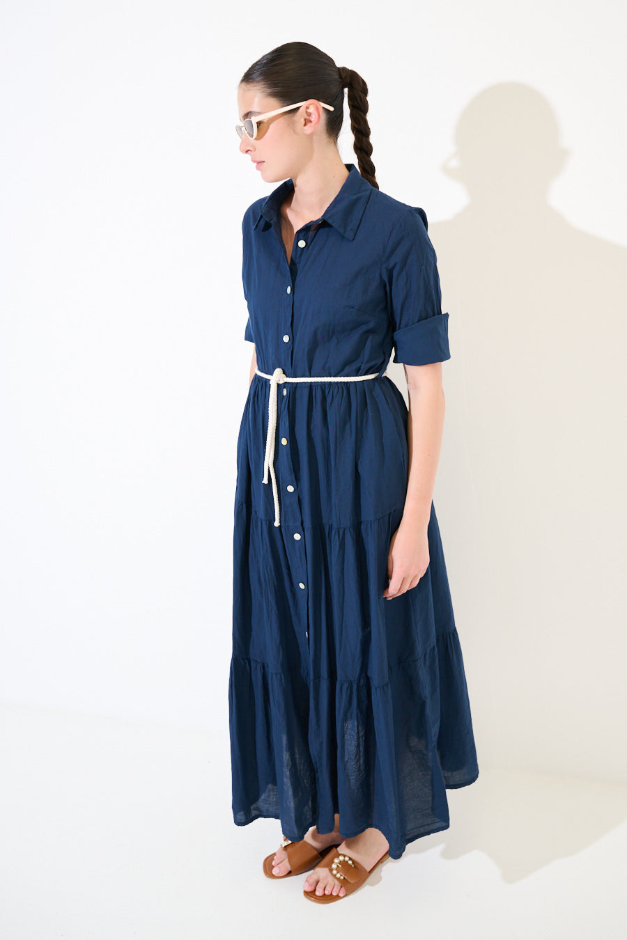 Robe longue manches courtes