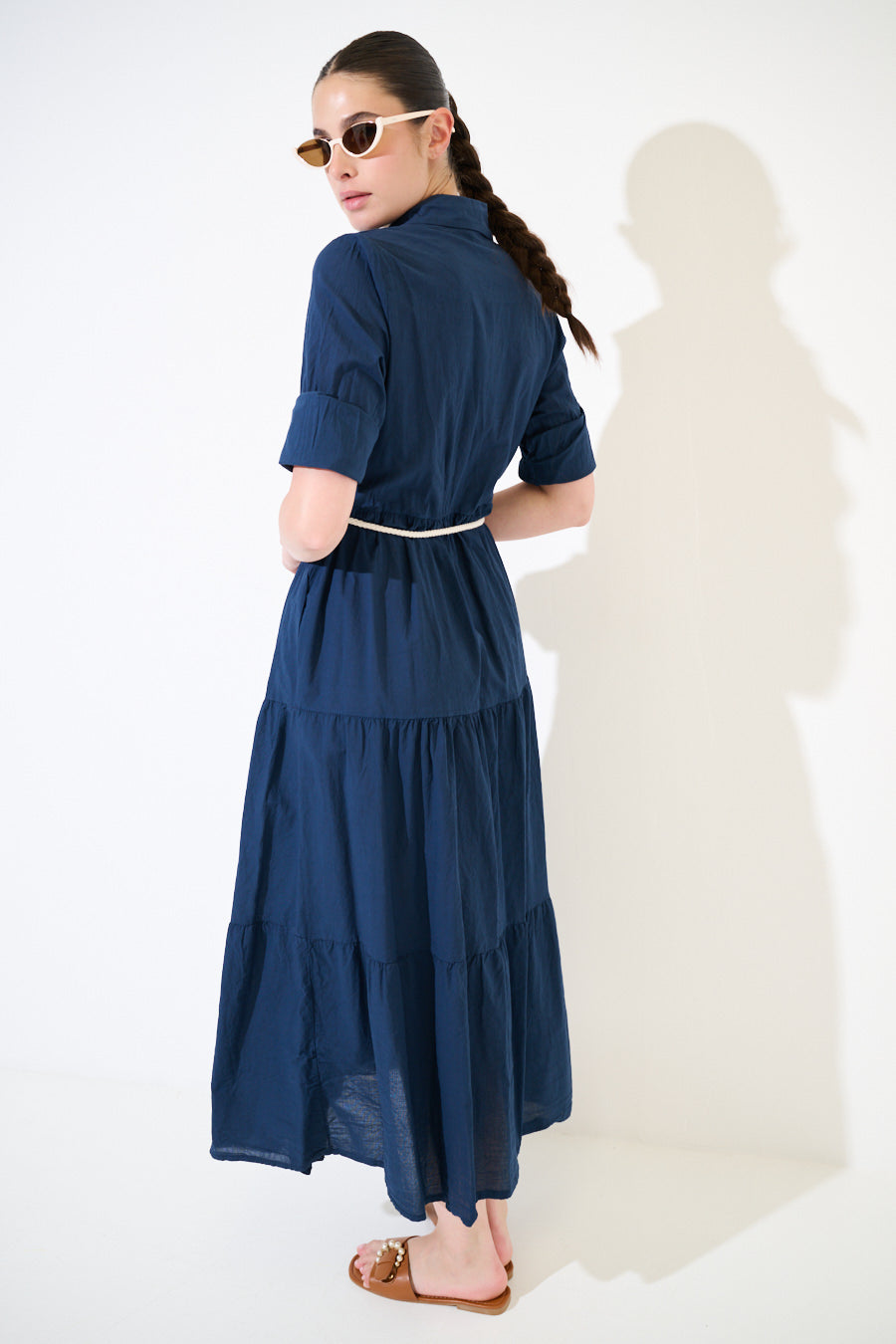 Robe longue manches courtes